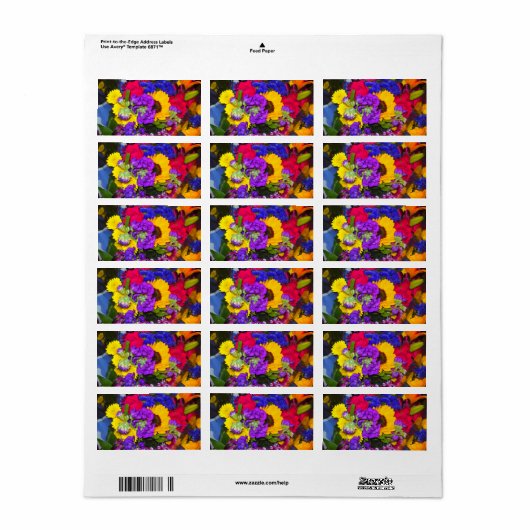 Colorful Flower Mix, label (Full Sheet)