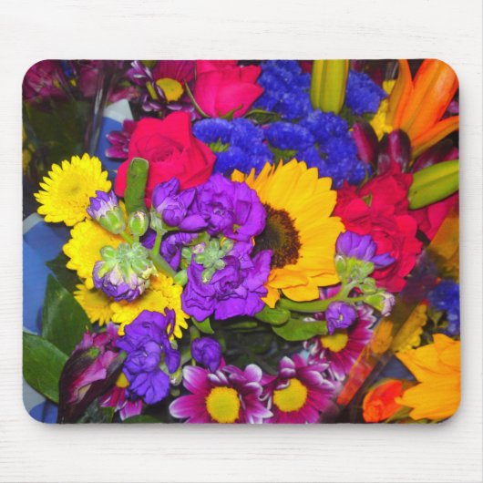 Colorful Flower Mix Mousepad Muismat (Voorkant)