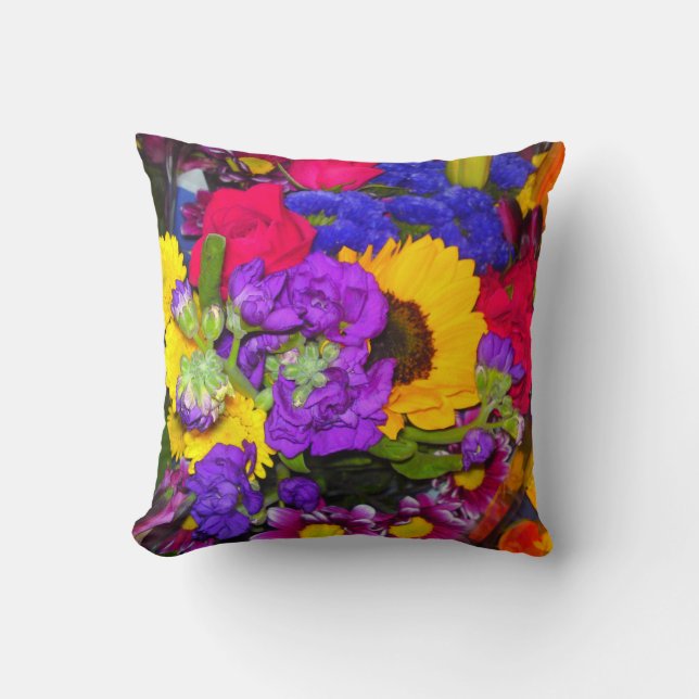 Colorful Flower Mix Pillow Kussen (Voorkant)