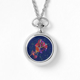 Colorful Flower Necklace Horloge