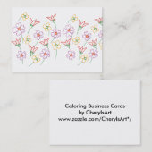 Colorful Flower omlijnt Colour Visitekaartjes (Voorkant / Achterkant)