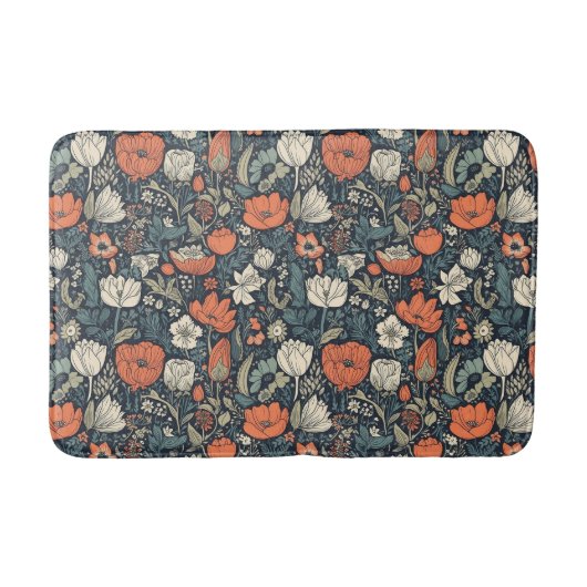 Colorful Flower Pattern Badmat (Voorkant)