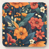 Colorful Flower Pattern Bier Onderzetter (Voorkant)