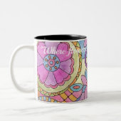 Colorful Flower Pattern Coffee Mok (Links)