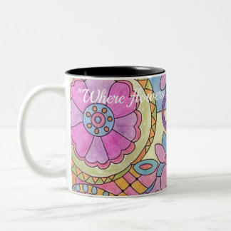 Colorful Flower Pattern Coffee Mok
