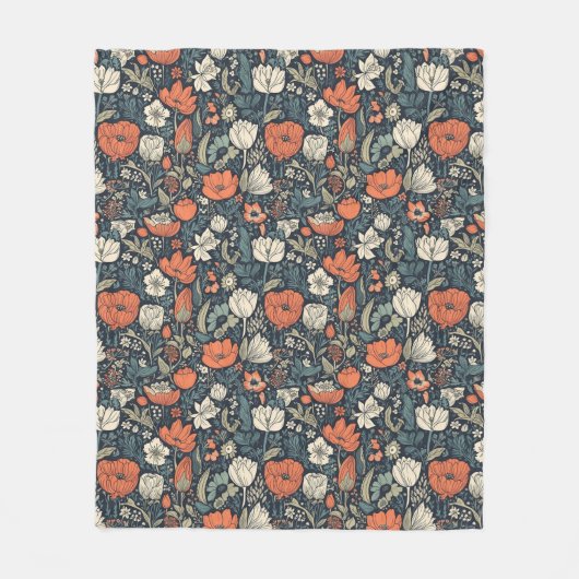 Colorful Flower Pattern Fleece Deken (Voorkant)