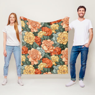 Colorful Flower Pattern Fleece Deken
