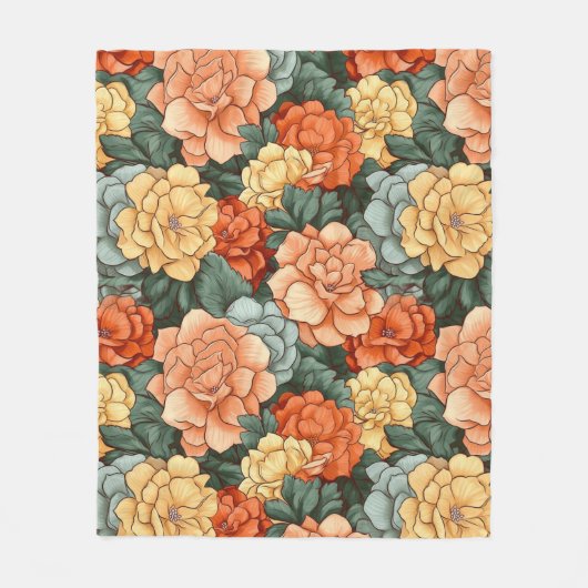Colorful Flower Pattern Fleece Deken (Voorkant)
