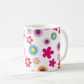 Colorful Flower Pattern Girly Koffiemok (Voorkant rechts)