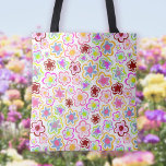 Colorful Flower Pattern Hand-Drawn Summer Floral Tote Bag<br><div class="desc">Kleurrijke bloemenpatroon met de hand getekende Canvas tas voor de zomerFloral. Door de hand getrokken kleurrijke bloemen.</div>