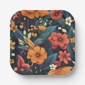 Colorful Flower Pattern Papieren Bordje (Voorkant)