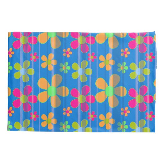 Colorful Flower Pattern Pillow Hoesje Kussensloop (Achterkant)