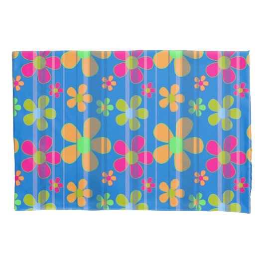 Colorful Flower Pattern Pillow Hoesje Kussensloop (Voorkant)