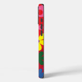 Colorful Flower Pattern Red Case-Mate iPhone Case (Achterkant / Links)