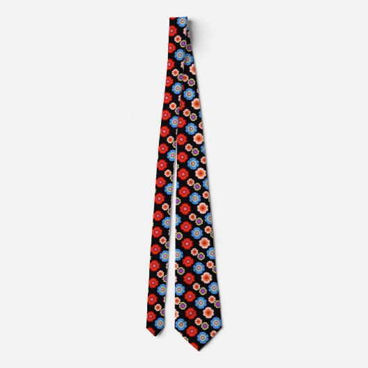 Colorful Flower Pattern Stropdas (Achterkant)