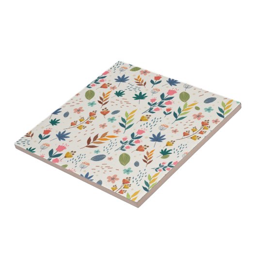 Colorful Flower Pattern Tegeltje (Zijkant)