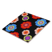Colorful Flower Pattern Tegeltje (Zijkant)