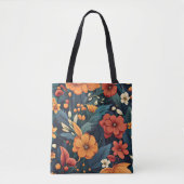 Colorful Flower Pattern Tote Bag (Voorkant)