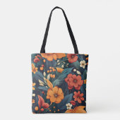 Colorful Flower Pattern Tote Bag (Achterkant)