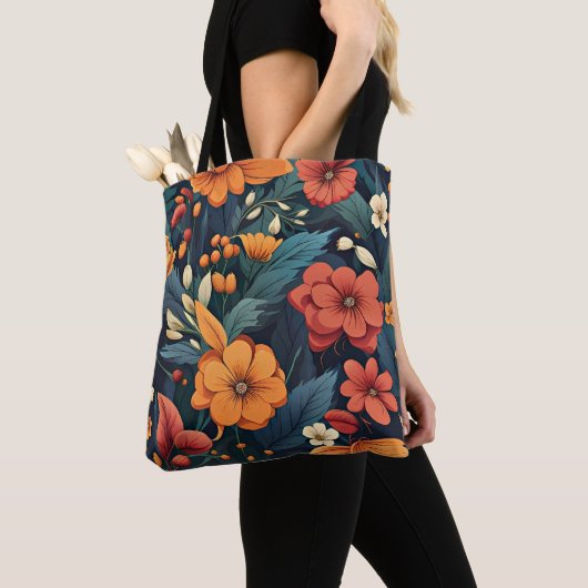 Colorful Flower Pattern Tote Bag (Dichtbij)