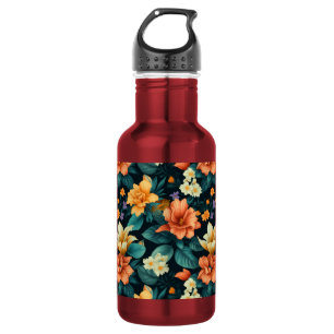 Colorful Flower Pattern Waterfles
