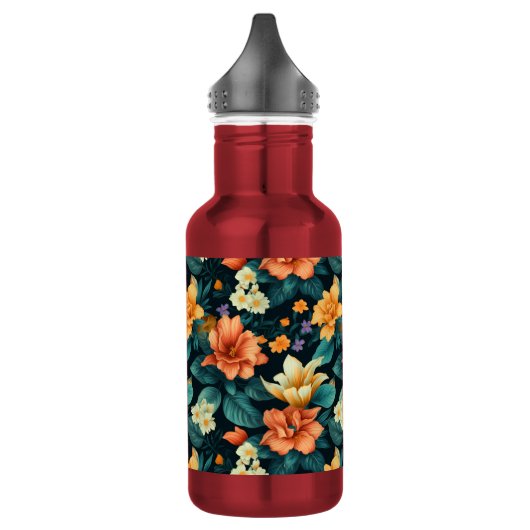Colorful Flower Pattern Waterfles (Links)