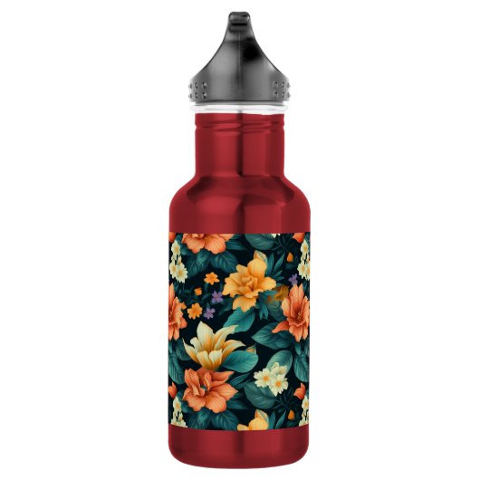 Colorful Flower Pattern Waterfles (Rechts)