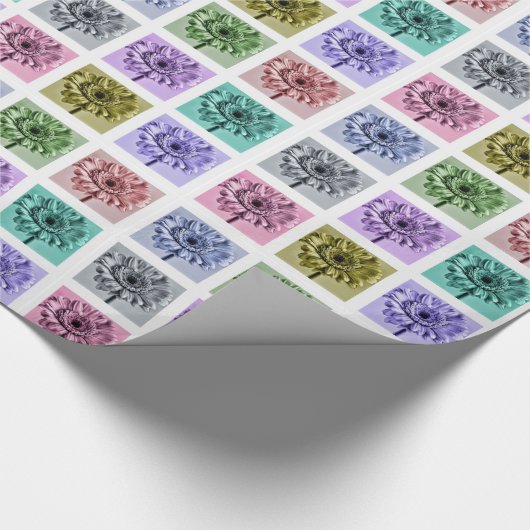 Colorful Flower Pop Art Pattern Cadeaupapier (Hoek)