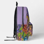 Colorful Flower Print Backpack With Light Purple Bedrukte Rugzak (Links)