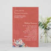 Colorful Flower Red Wedding Flat Program (Staand voorkant)
