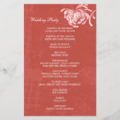 Colorful Flower Red Wedding Flat Program (Achterkant)