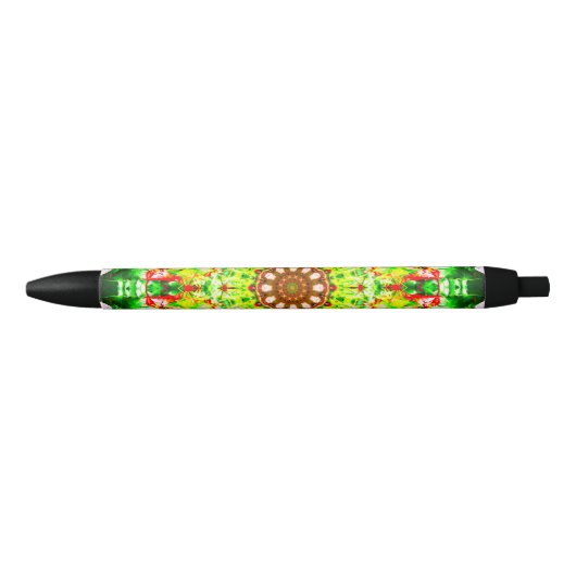 Colorful Flower-Shaped Mandala Zwarte Inkt Pen (Voorkant)