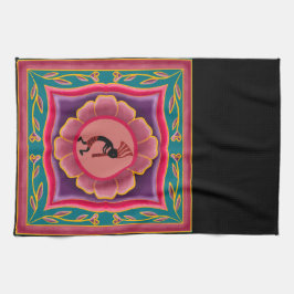 Colorful Flower Southwestern Kokopelli Theedoek
