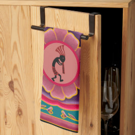 Colorful Flower Southwestern Kokopelli Theedoek