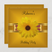 Colorful Flower Yellow Gold Bow Kaart (Voorkant / Achterkant)