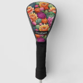 Colorful Flowering Cactus Personalized Golfheadcover (Voorkant)