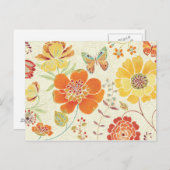 Colorful Flowers and Butterflies Briefkaart (Voorkant / Achterkant)