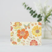 Colorful Flowers and Butterflies Briefkaart (Staand voorkant)