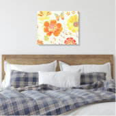 Colorful Flowers and Butterflies Canvas Afdruk (Insitu (Slaapkamer))