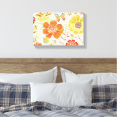 Colorful Flowers and Butterflies Canvas Afdruk (Insitu (Slaapkamer))