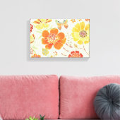 Colorful Flowers and Butterflies Canvas Afdruk (Insitu (Woonkamer))