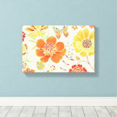 Colorful Flowers and Butterflies Canvas Afdruk (Insitu (Houten vloer))