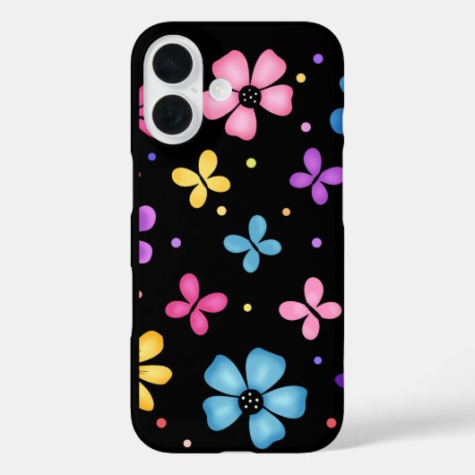 Colorful Flowers and Butterflies Case-Mate iPhone Case (Achterkant)