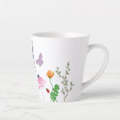Colorful Flowers and Butterflies Monogram H Latte Mok (Rechts)
