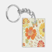 Colorful Flowers and Butterflies Sleutelhanger (Voorkant Links)