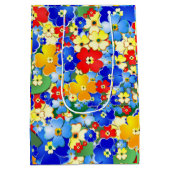 Colorful Flowers Birthday Medium Cadeauzakje (Achterkant)