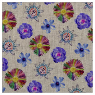 Colorful Flowers Boho Floral Natuur Chic Fun Cool Stof