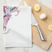 Colorful Flowers Boho Skull Theedoek (Quarter Fold)