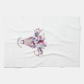 Colorful Flowers Boho Skull Theedoek (Horizontaal)