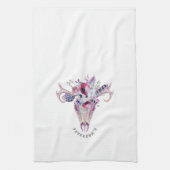 Colorful Flowers Boho Skull Theedoek (Verticaal)